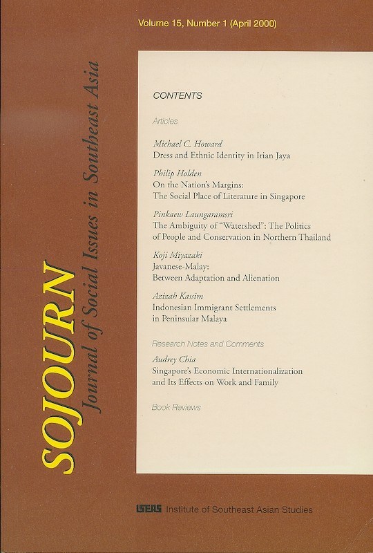 SOJOURN: Journal of Social Issues in Southeast Asia Vol. 15/1 (Apr 2000)
