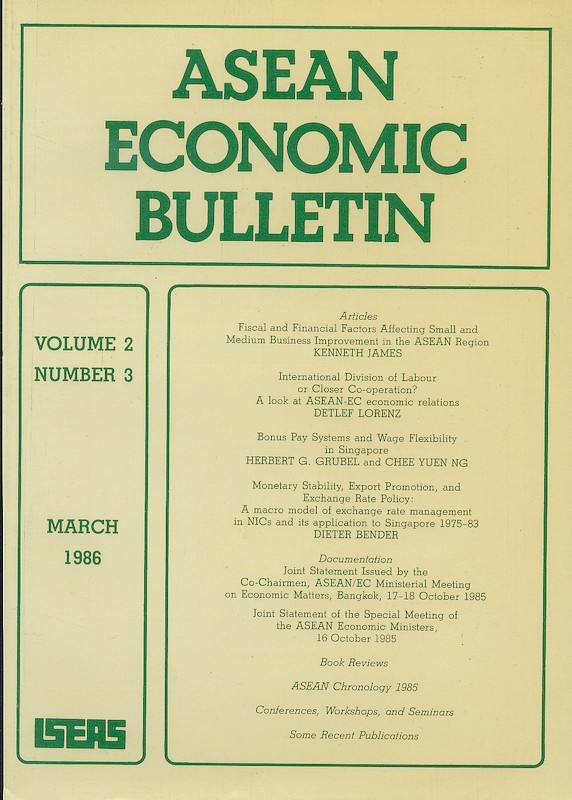 ASEAN Economic Bulletin Vol. 2/3 (Mar 1986)