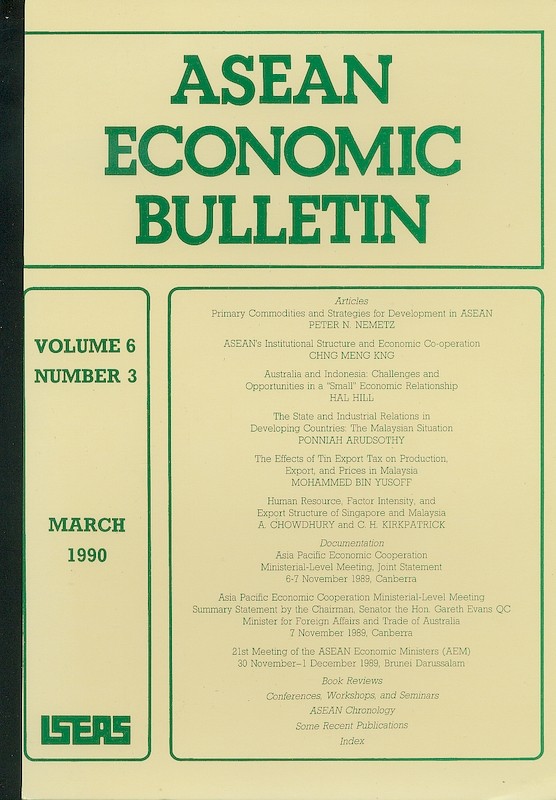 ASEAN Economic Bulletin Vol. 6/3 (Mar 1990)