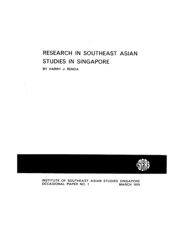 Research in Southeast Asian Studies in Singapore
