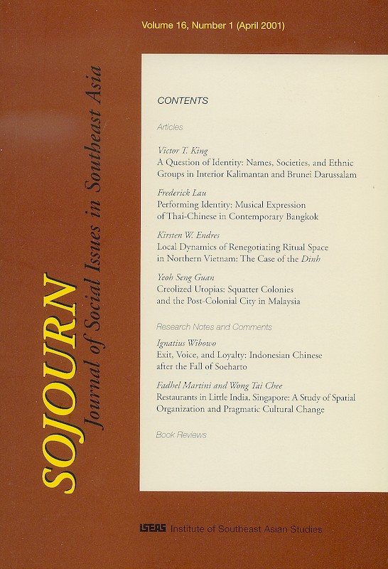 SOJOURN: Journal of Social Issues in Southeast Asia Vol. 16/1 (Apr 2001)
