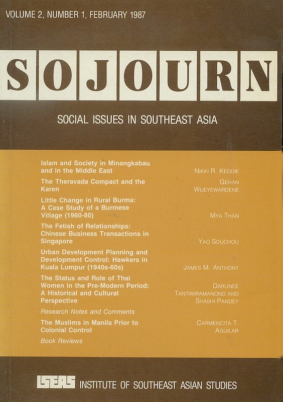 SOJOURN: Journal of Social Issues in Southeast Asia Vol. 2/1 (February 1987)