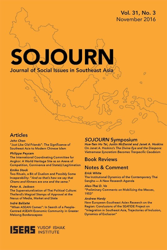 SOJOURN: Journal of Social Issues in Southeast Asia Vol. 31/3 (November 2016)